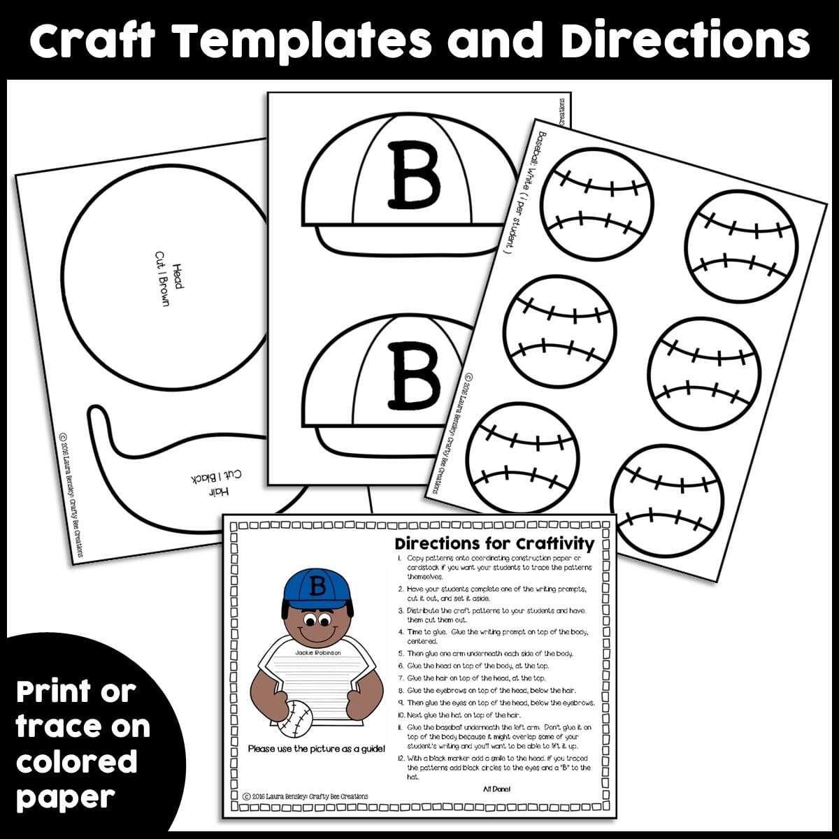 Jackie Robinson Craft Activity Crafty Bee Creations Jackie Robinson Craft Activity Crafty Bee Creations