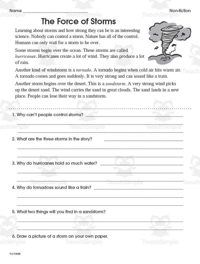 Key Details CCSS RI 2 1 Supplemental Worksheets For The Common Core By Teach Simple