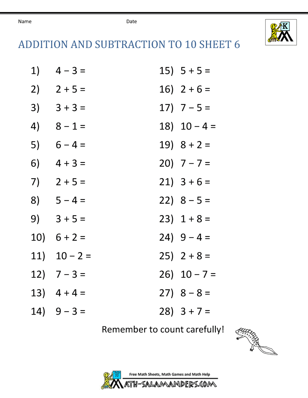 Colorful Math Addition Subtraction Worksheets 8 Page Printable For Kids Etsy