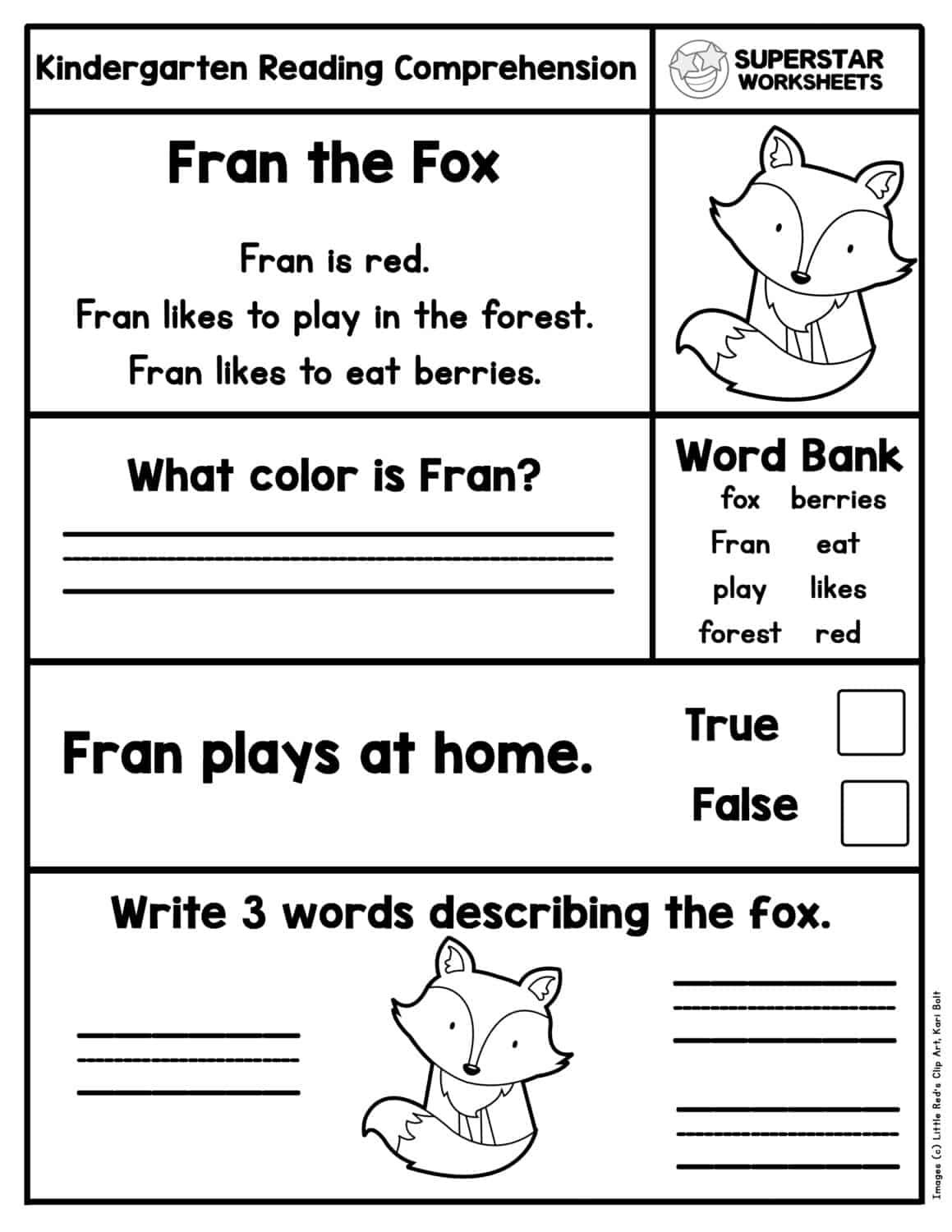 Kindergarten Reading Comprehension Worksheets Superstar Worksheets Reading Worksheet For Kids Free Printable Digital PDF