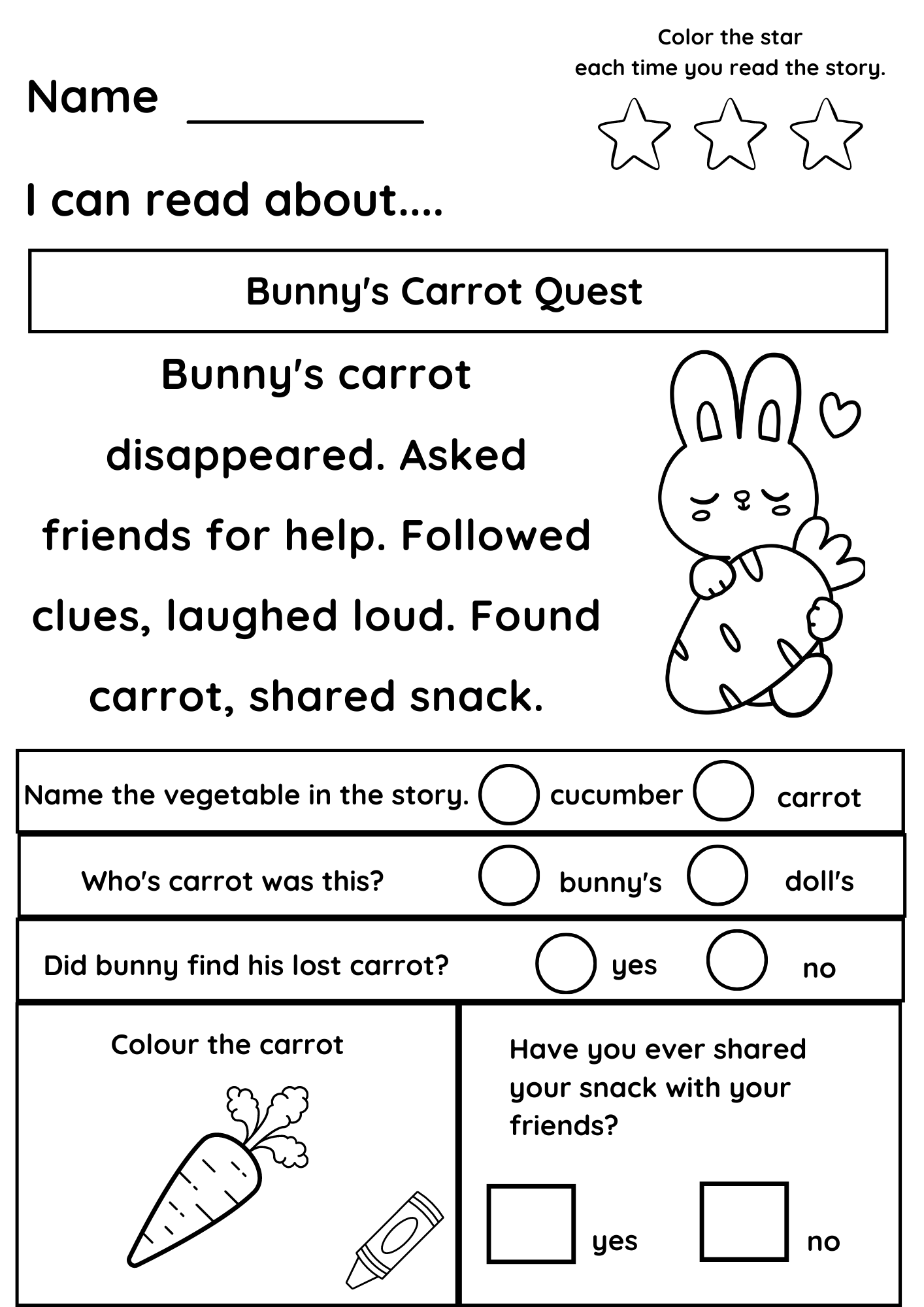 Learning To Read Worksheet Free Printable Digital PDF