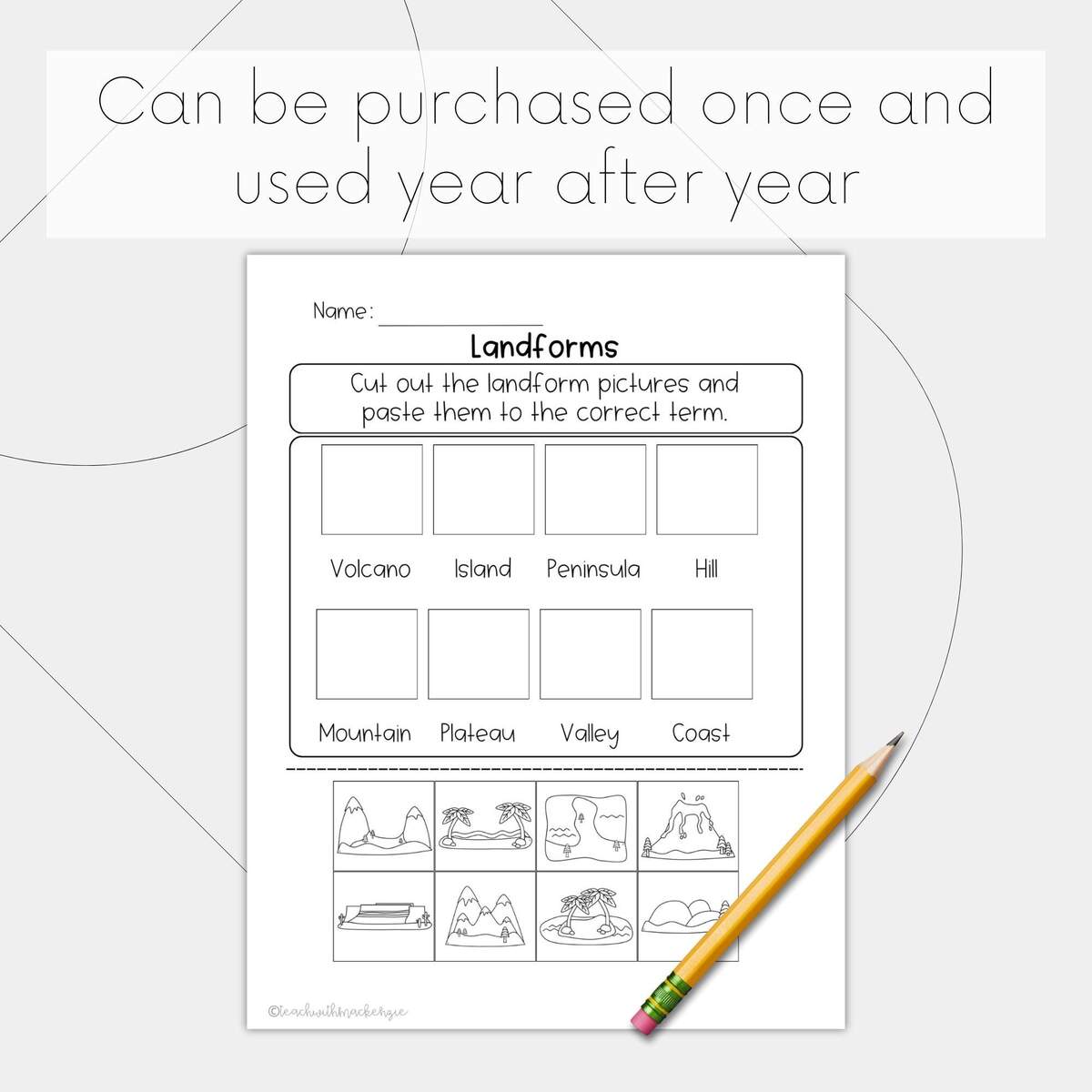 Landforms Worksheets For First Grade Printable Landform Worksheet Kindergarten Second Grade Worksheet Homeschool Landforms Worksheets Etsy