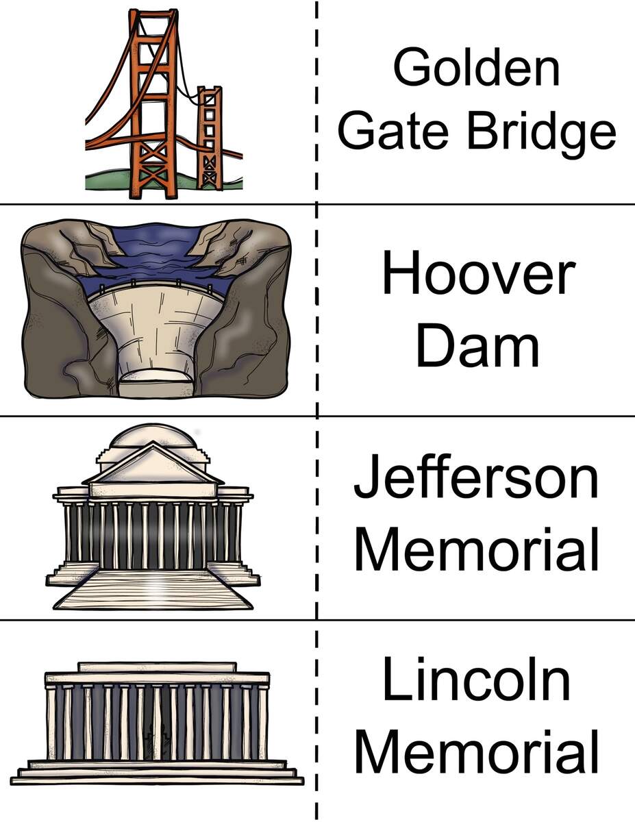 Landmarks Of The United States Matching Activity The Activity Mom