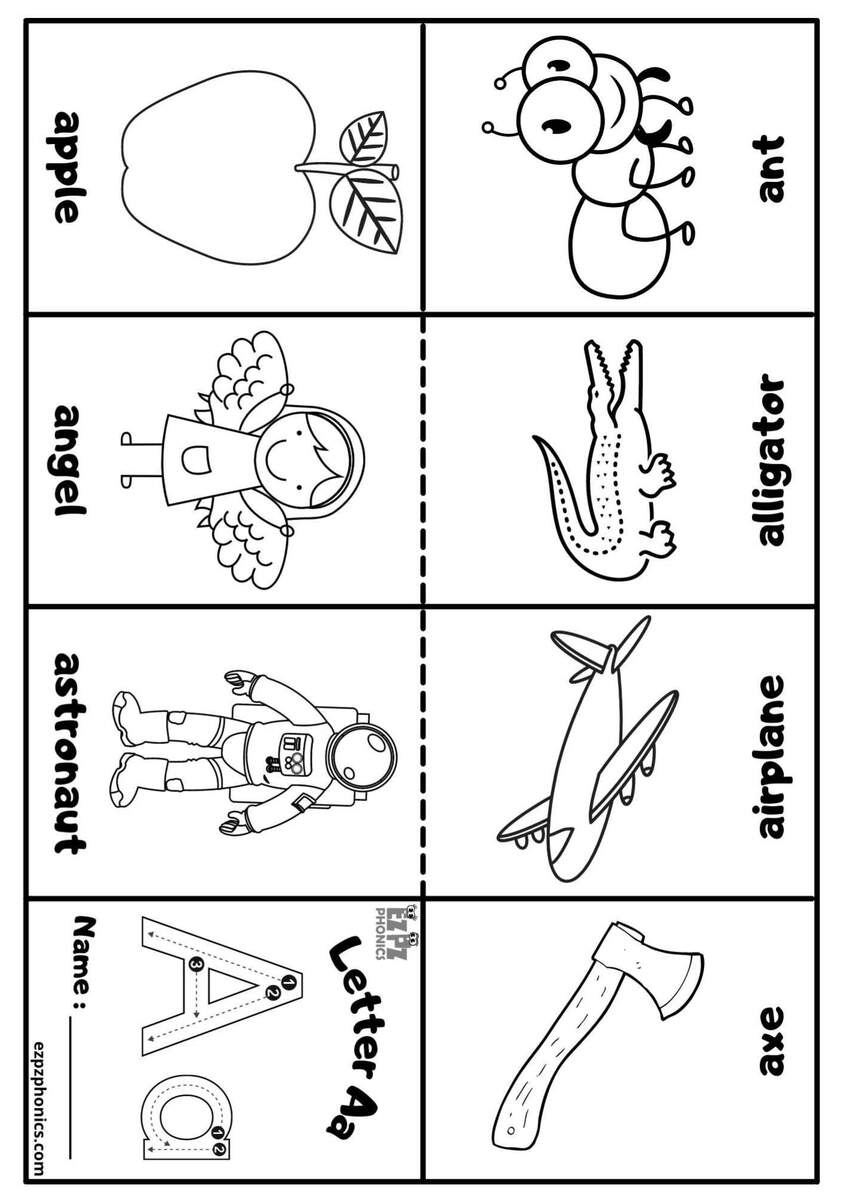 Letter A Mini Coloring Book Free Printable PDF Ezpzphonics Letter A Mini Coloring Book Free Printable PDF Ezpzphonics
