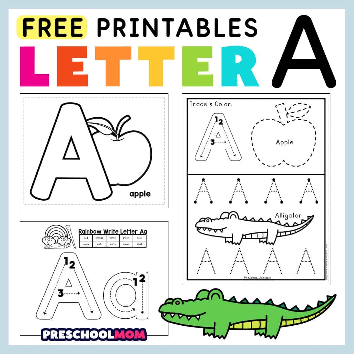 Letter A Preschool Printables Preschool Mom 26 Printable Worksheets Trace The Letters Uppercase Lowercase A Z Preschool Kindergarten Made By Teachers