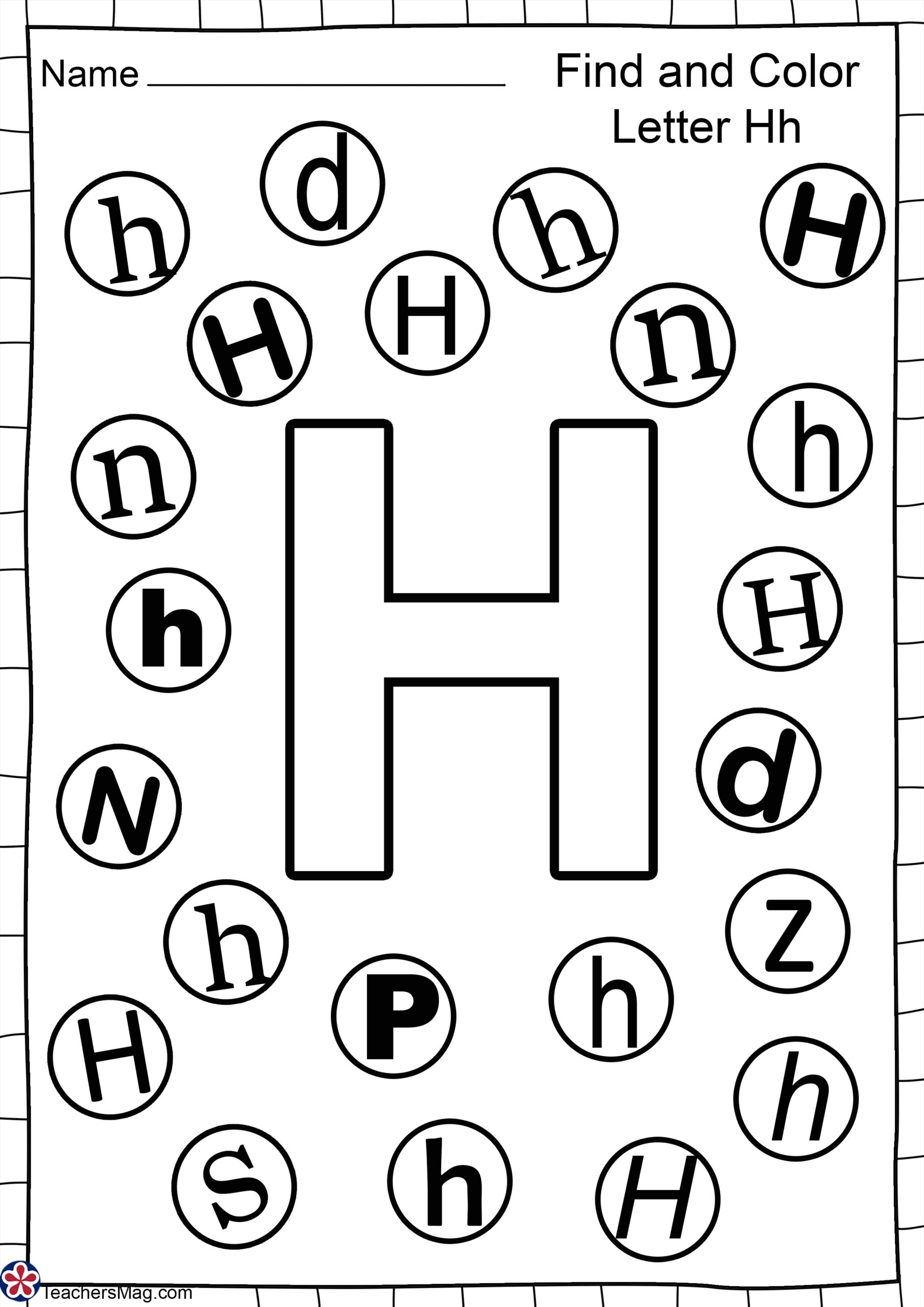 Letter H Free Worksheets TeachersMag Find Letter H Worksheet SKOOLGO