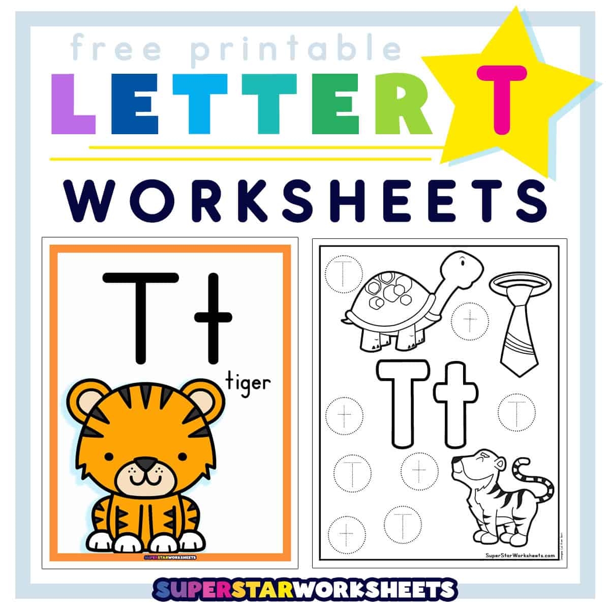 Letter T Worksheets Superstar Worksheets FREE Printable ABC Letter Matching Match The Same Letters Worksheets