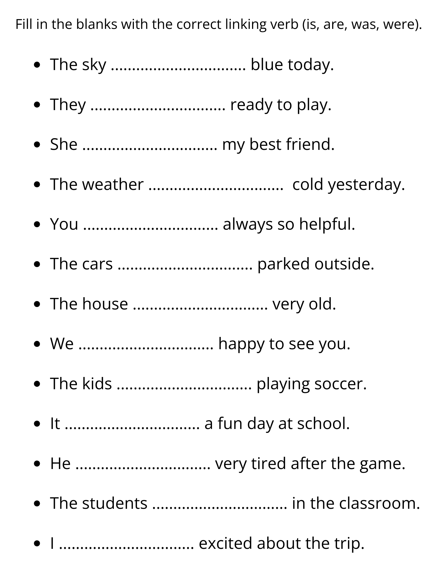 Linking Verbs Sentences Worksheets With Answer Key Made By Teachers Linking Verbs And Helping Verbs 5 Worksheets Answer Key Grades 3 4 Google Drive Made By Teachers
