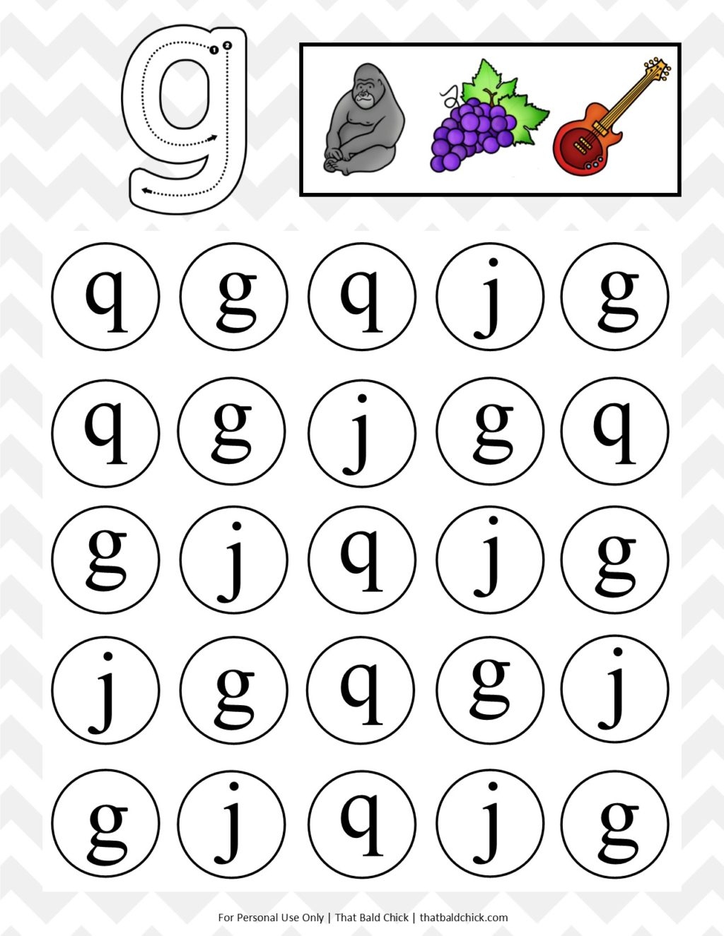 LOWERCASE DO A DOT LETTER G