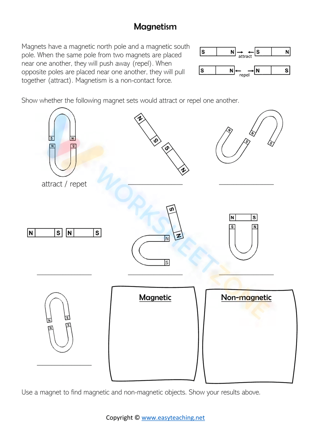 Magnetism Worksheets Printable FREE 7 Continents And Oceans Worksheet