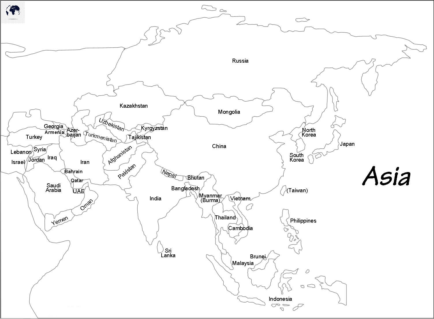 Map Of Asia For Practice Worksheet Blank World Map Map Of Asia For Practice Worksheet Blank World Map