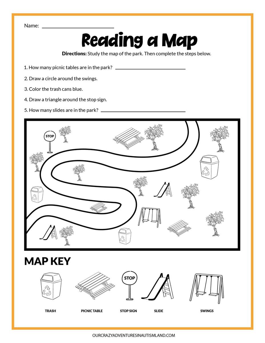 Map Skills Activity Printable Our Crazy Adventures In Autismland 12 Worksheets Map Reading Skills Free PDF At Worksheeto