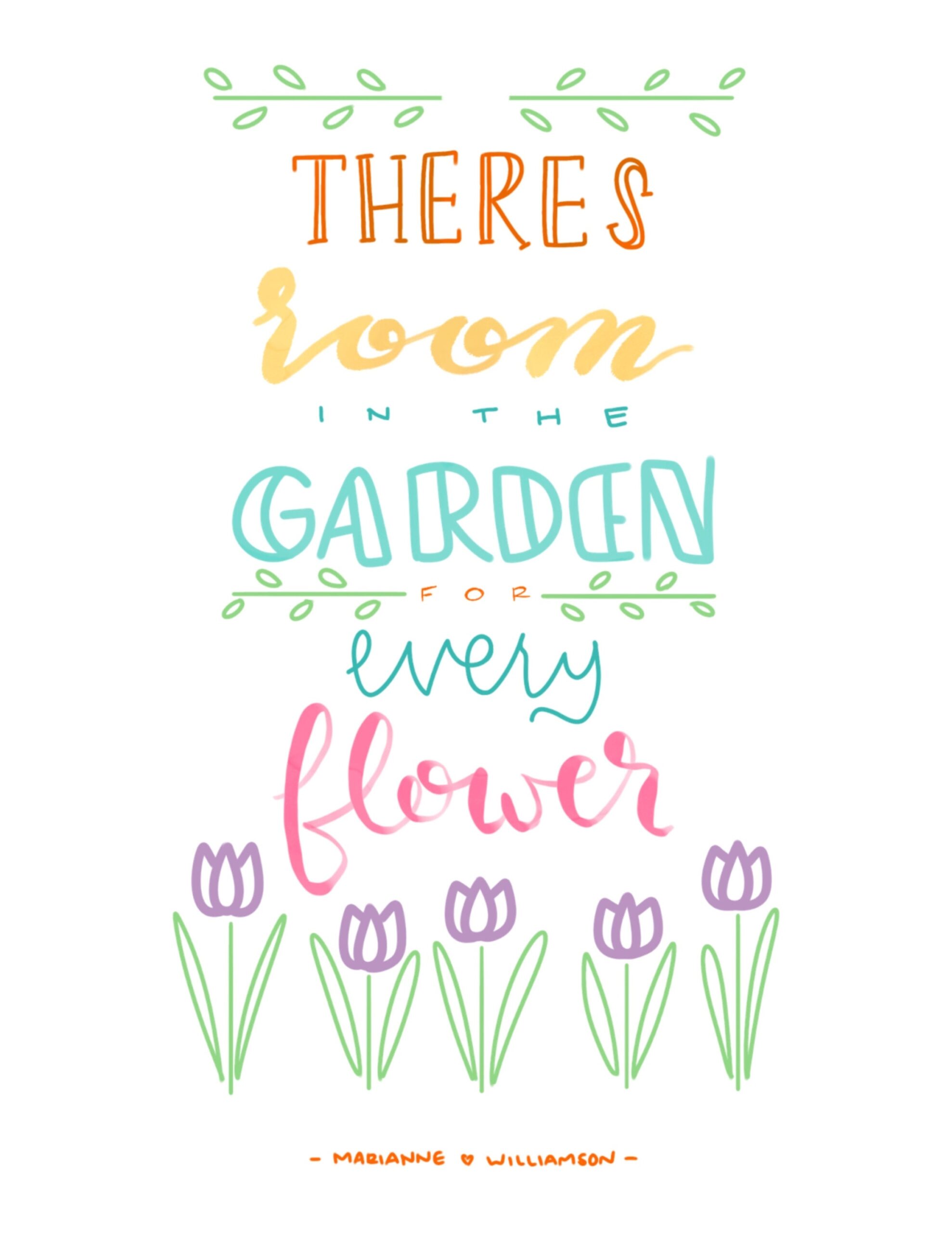 Marianne Williamson Flower Quote Cards Etsy