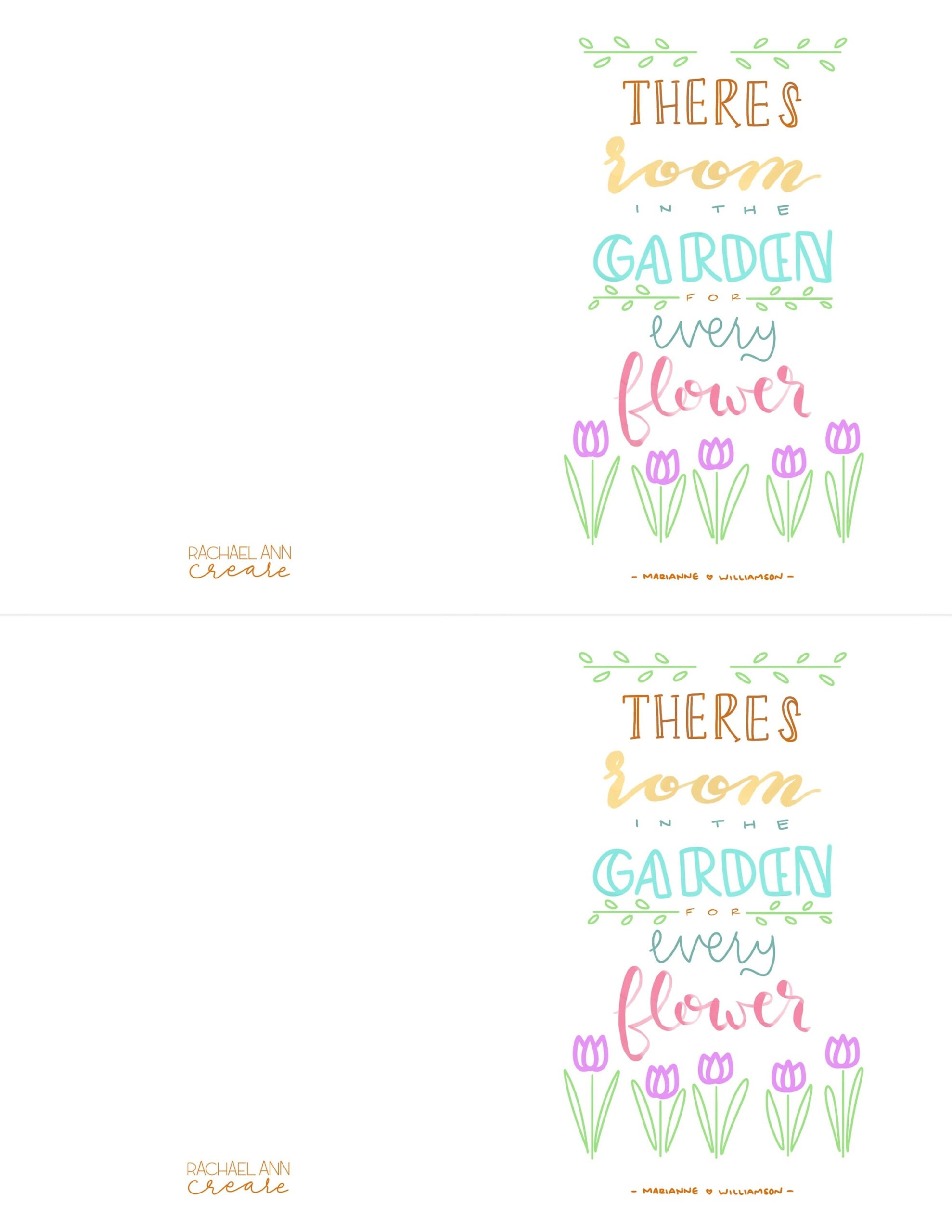 Marianne Williamson Flower Quote Cards Etsy