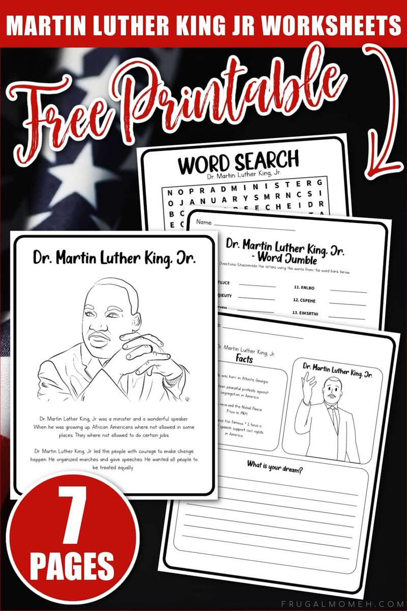 Martin Luther King Jr Worksheets Free Printables Frugal Mom Eh