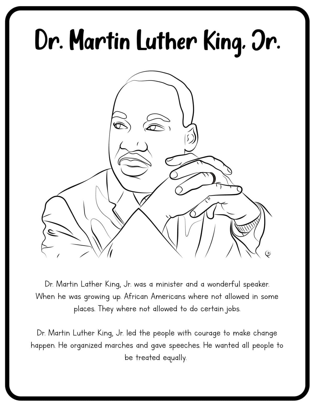 Martin Luther King Jr Worksheets Free Printables Frugal Mom Eh