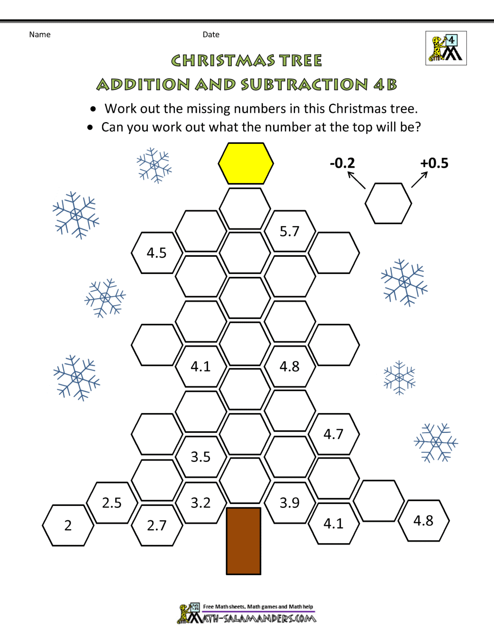 Math Christmas Activities 4th Grade