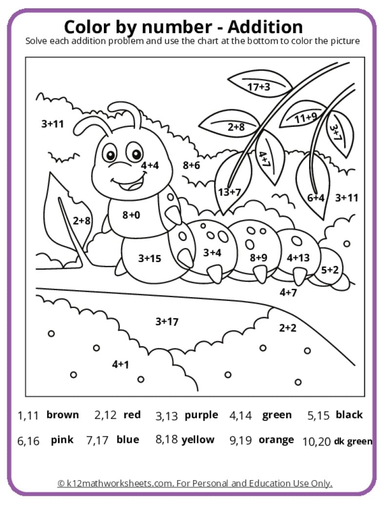 Math Coloring Pages Printable PDFs By K12mathworksheets Free Printable Math Worksheets For Grade 4 Happy Toddler Playtime