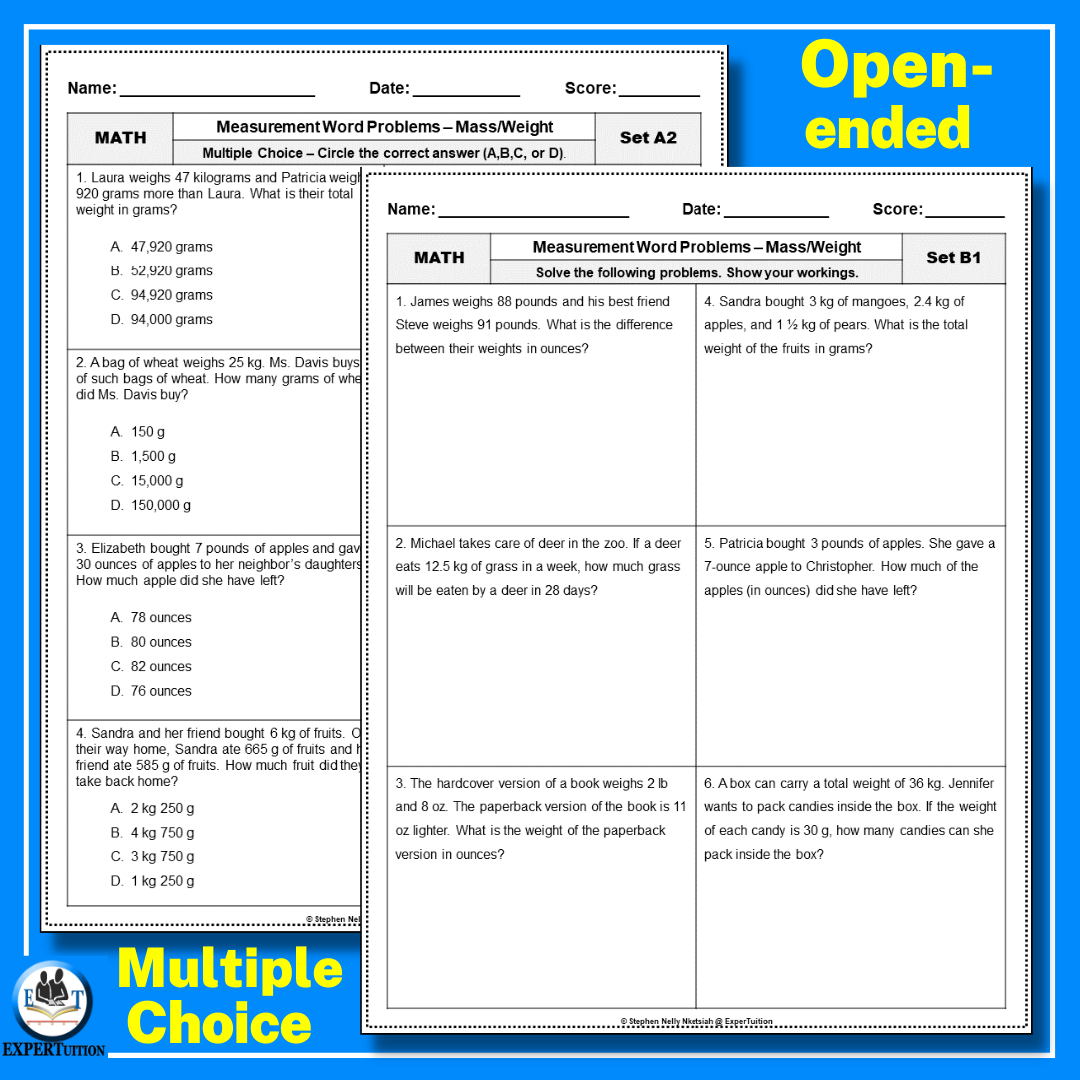 4th Grade Math Word Problems