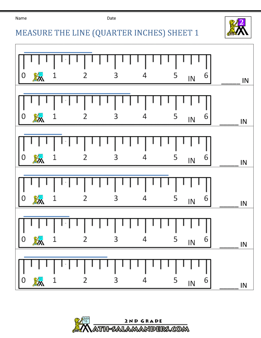 Measurement Math Worksheets Measuring Length 14 Printable Measuring With A Ruler Worksheets Etsy