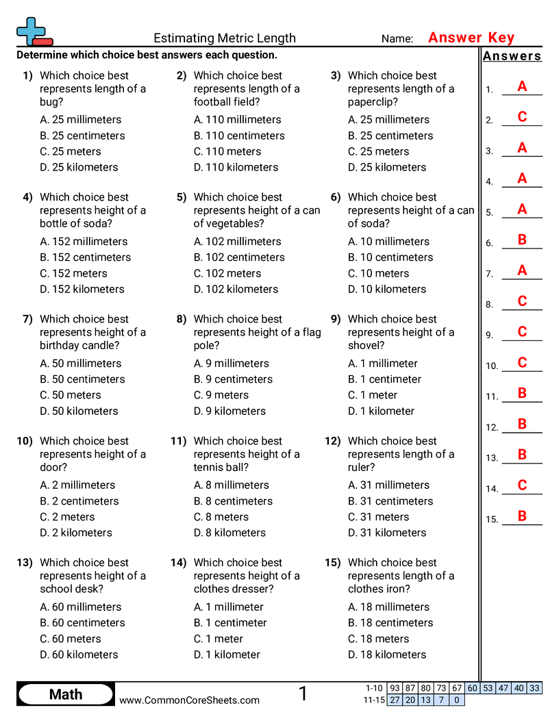 Measurement Worksheets Measurement Worksheets