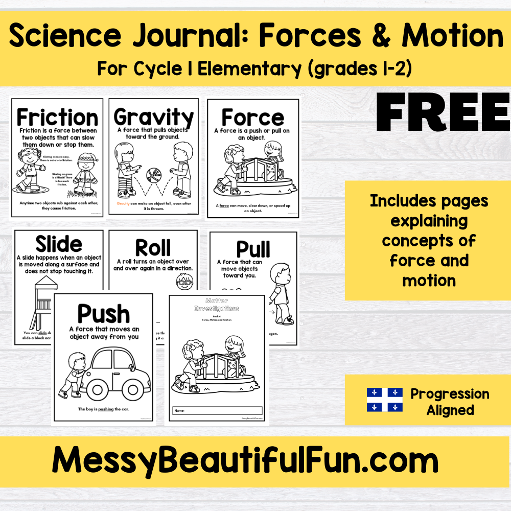 Messy Beautiful Fun Free Science Journal Forces And Motion Messy Beautiful Fun Free Science Journal Forces And Motion