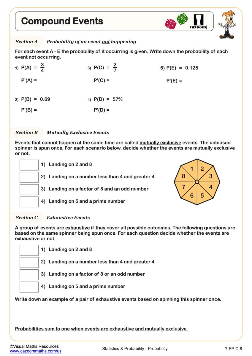 Middle School Probability Worksheets PDF Printable Worksheets Cazoom Math Middle School Probability Worksheets PDF Printable Worksheets Cazoom Math