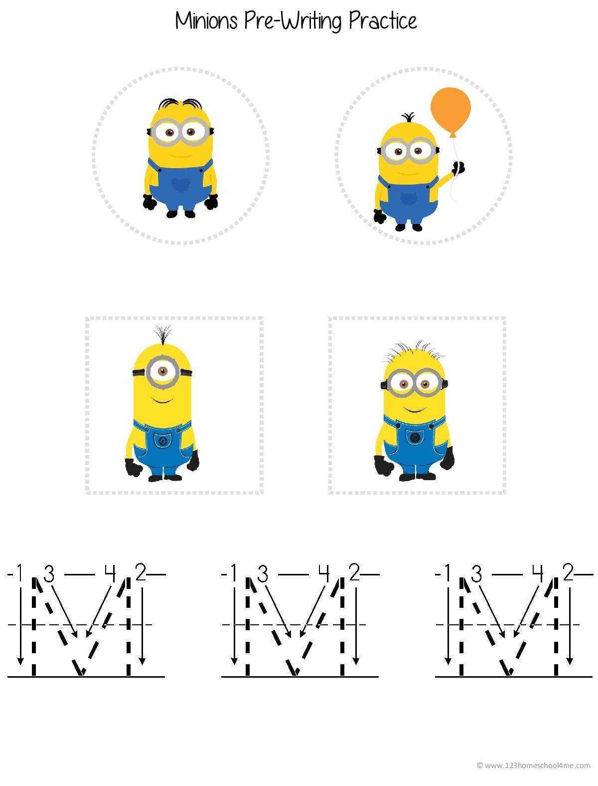 Minion Preschool Worksheets 123 Homeschool 4 Me