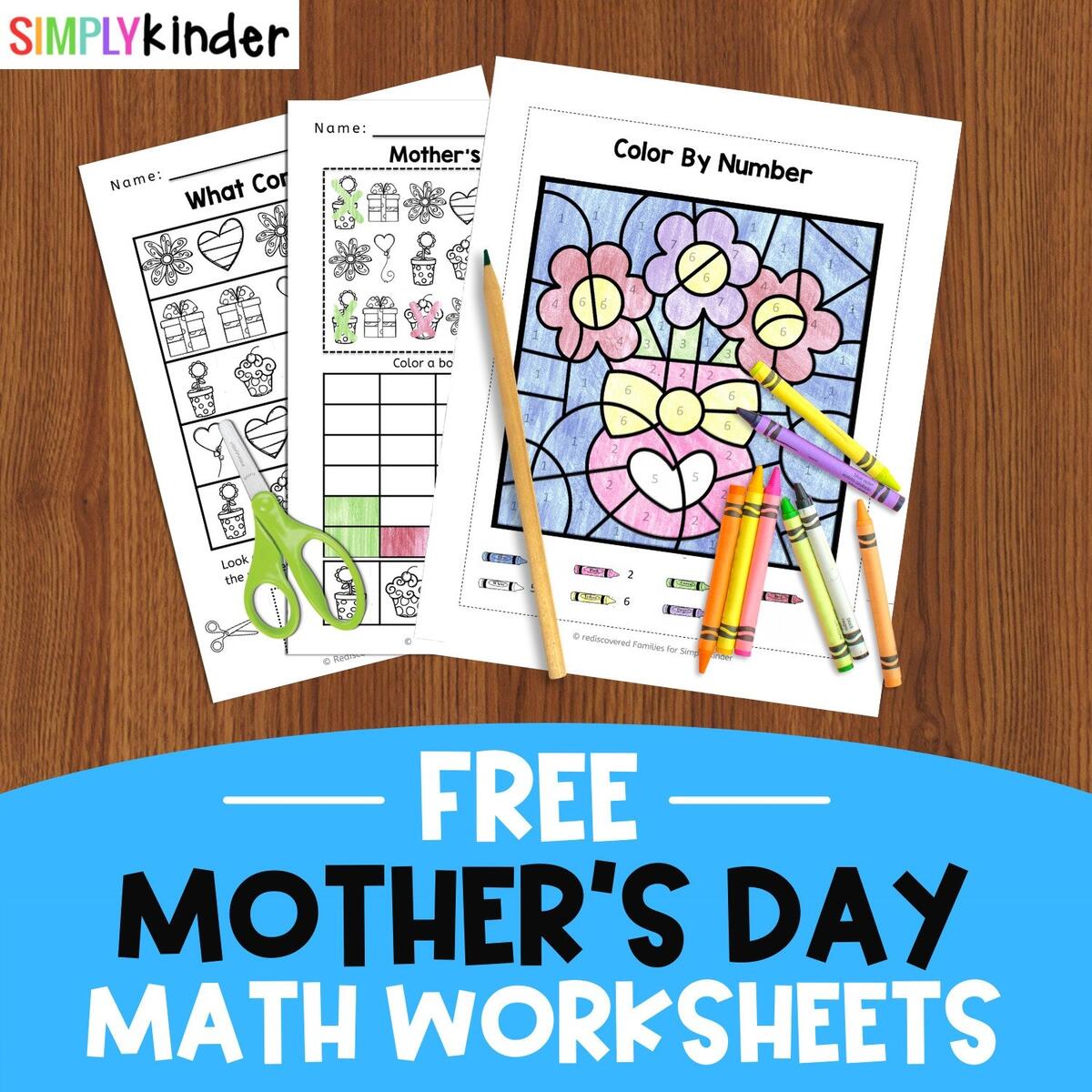 Mother s Day Math Worksheets For Kindergarten FREE Simply Kinder
