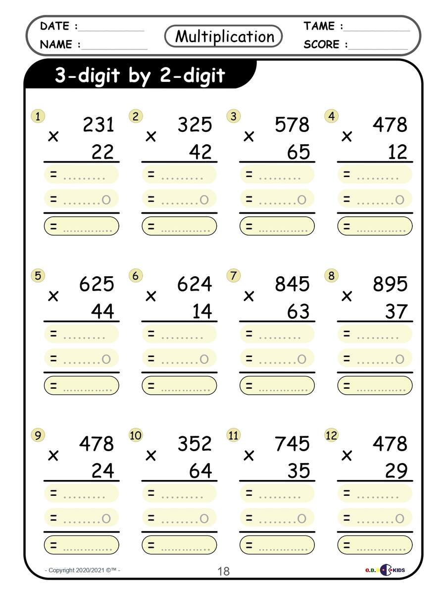 2 Digit By 2 Digit Multiplication Worksheets Math Multiplication Made By Teachers