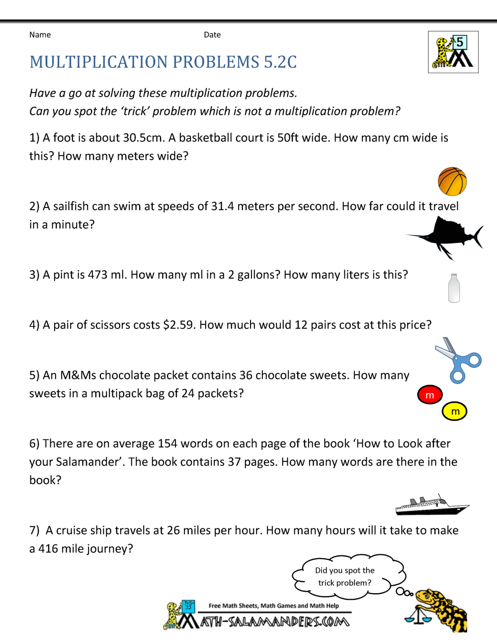 Multiplication Problems Printable 5th Grade Multiplication Problems Printable 5th Grade