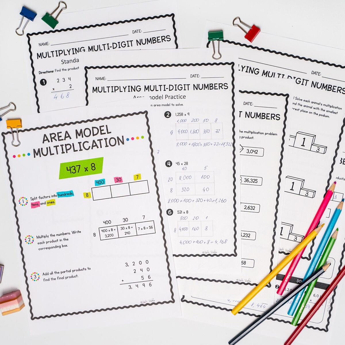 Multiplying Multi Digit Numbers 4th Grade 4 NBT B 5 MagiCore