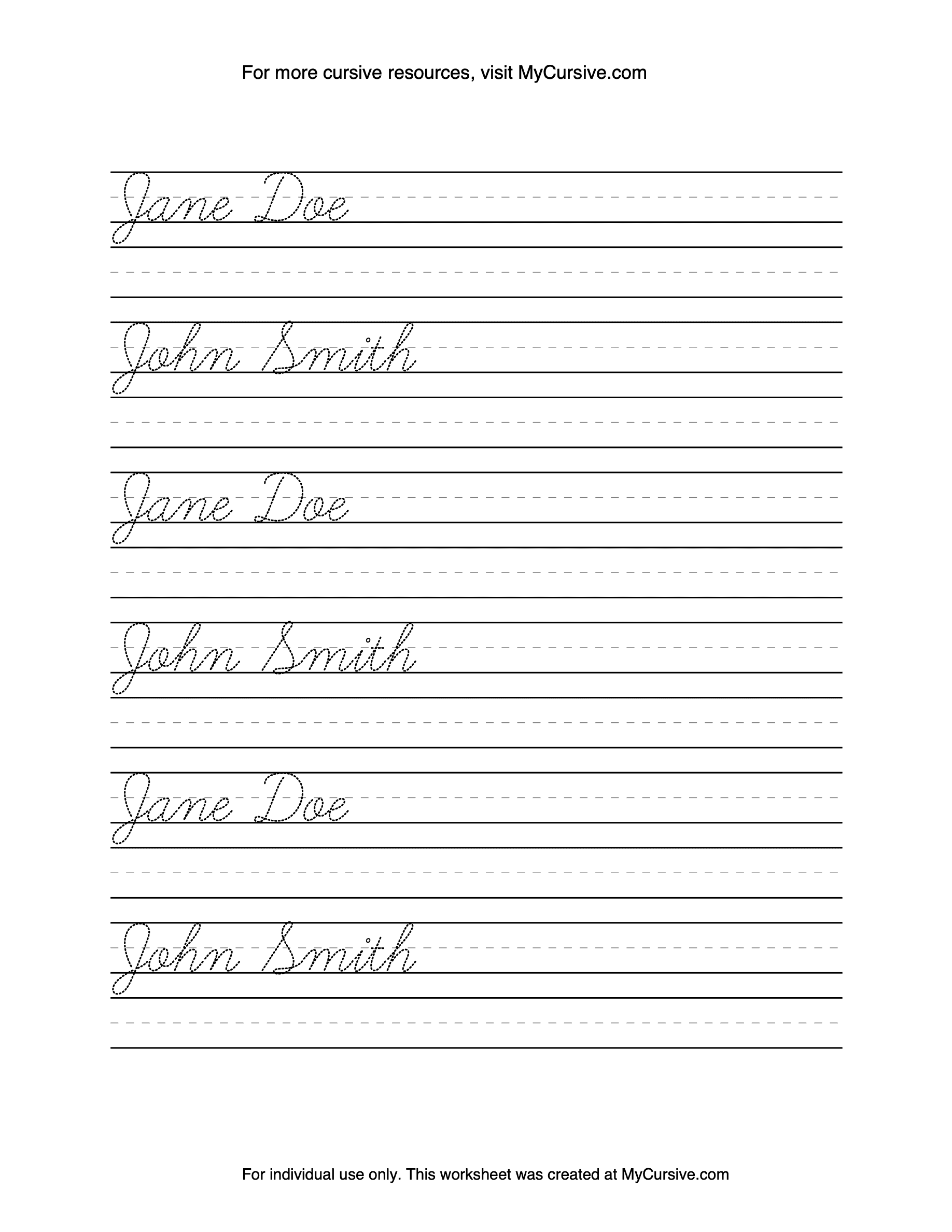 MyCursive Cursive Worksheet Generator Create Practice Page 2 Free Custom Printable Handwriting Worksheet Templates Canva