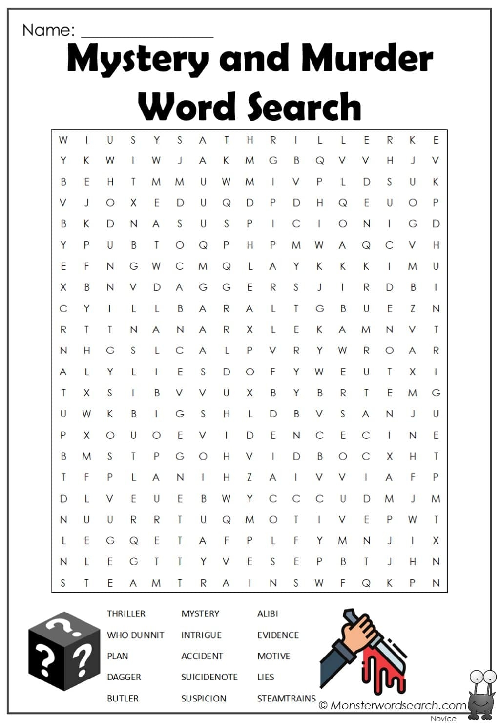 Mystery And Murder Word Search Monster Word Search Worksheets Library Mystery And Murder Word Search Monster Word Search Worksheets Library