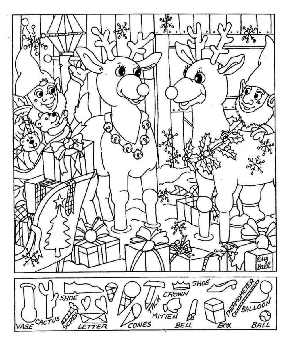 Holiday Look Find Find The Hidden Christmas Objects Printable Hand Lettered Printables