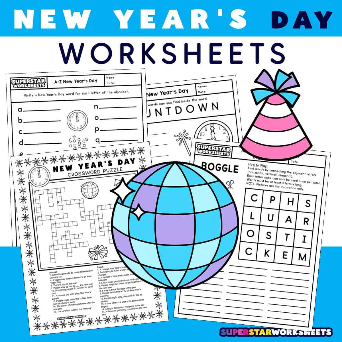 New Year S Day Worksheets Free Printables Superstar Worksheets