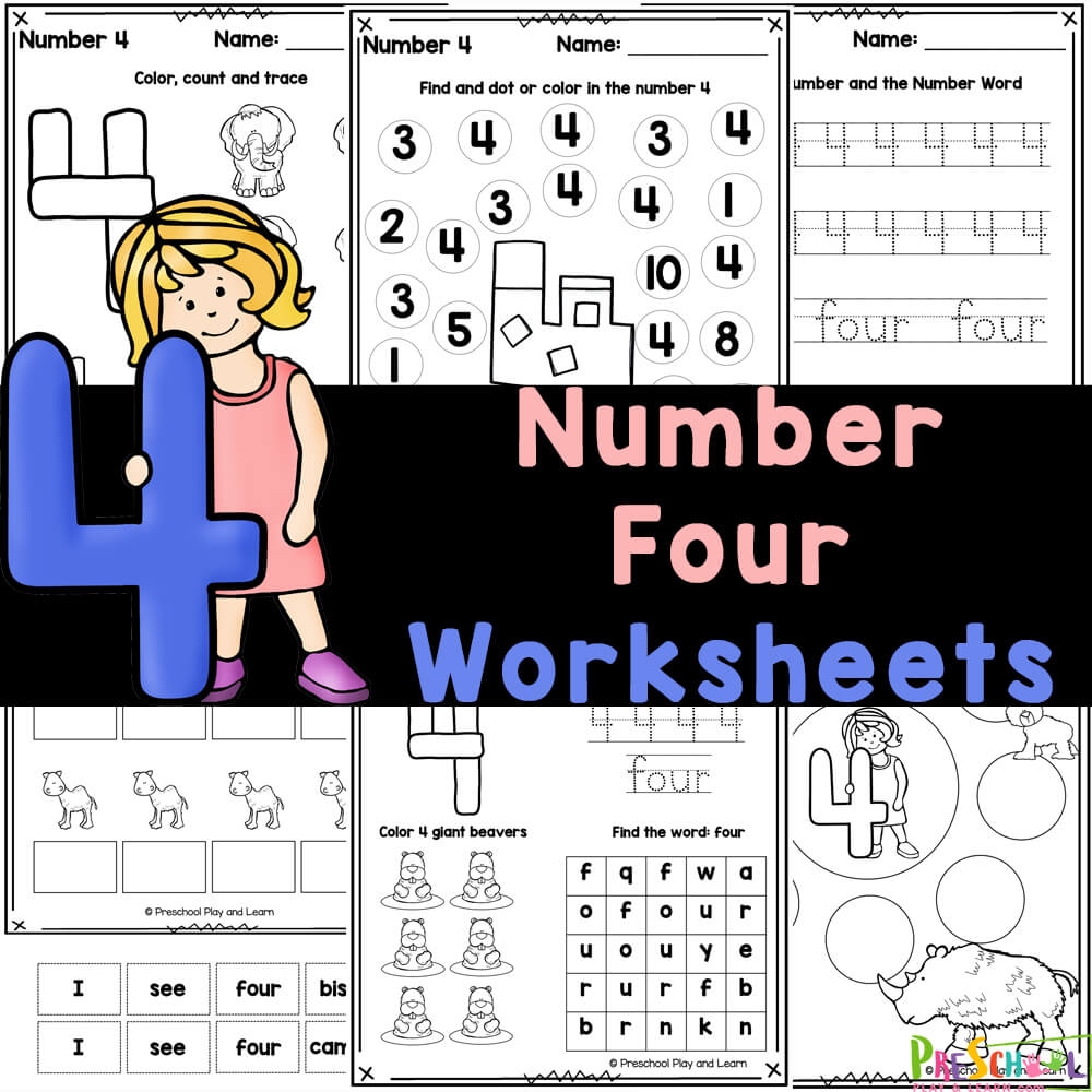 Number 4 Worksheets FREE Tracing Counting Printables Number 4 Worksheets FREE Tracing Counting Printables