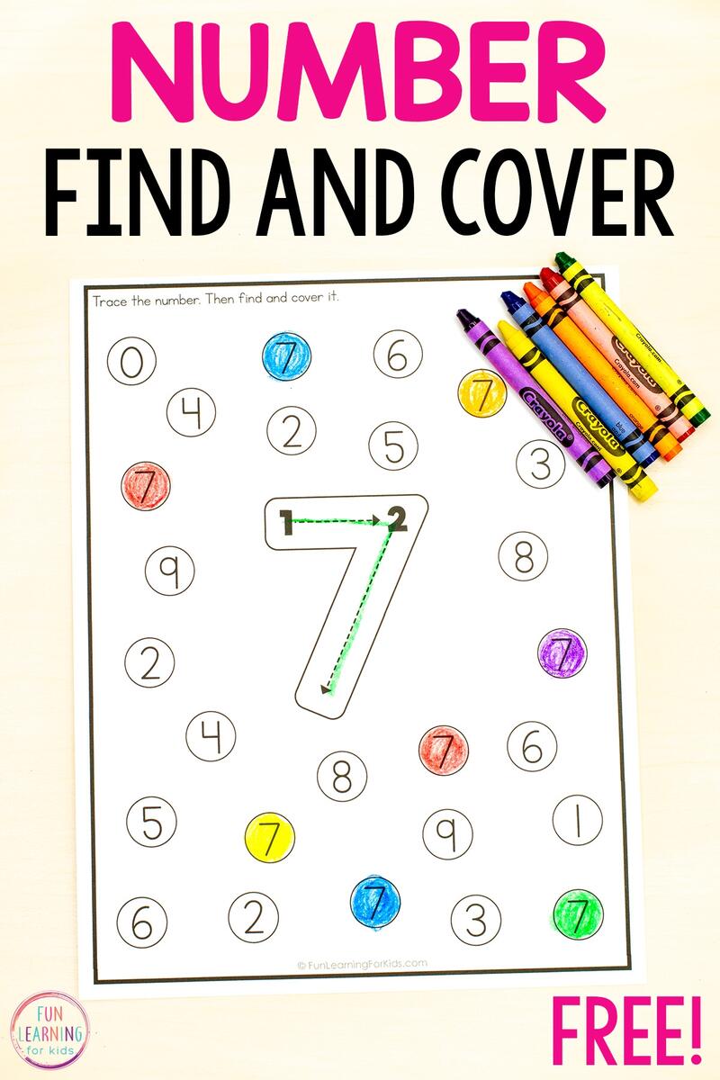 Number Find And Cover Worksheets Customize 1 743 Kindergarten Math Worksheets Templates Online Canva