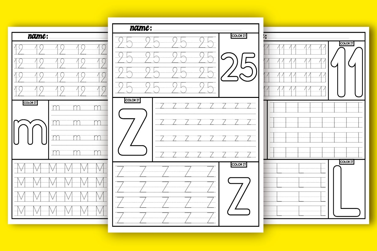 Number Tracing Worksheets 0 25 A Z Alphabet 2276737