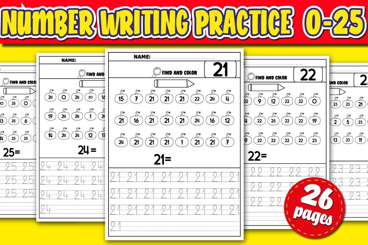 Number Writing Practice 0 25 Number Recognition 2275971 Number Writing Practice 0 25 Number Recognition 2275971