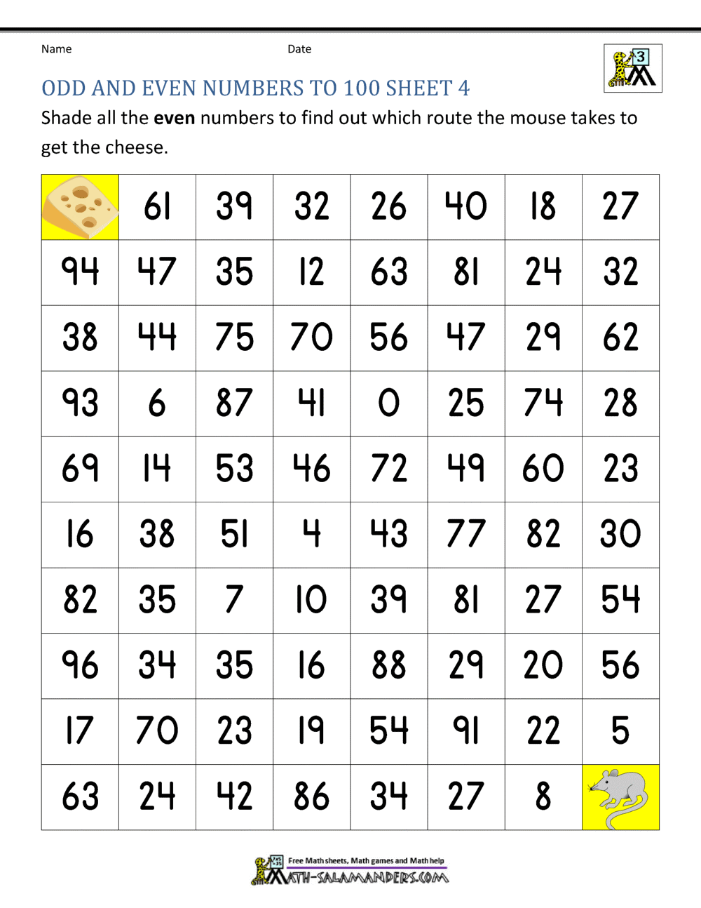 Odd And Even Numbers Worksheet Odd And Even Numbers Worksheet