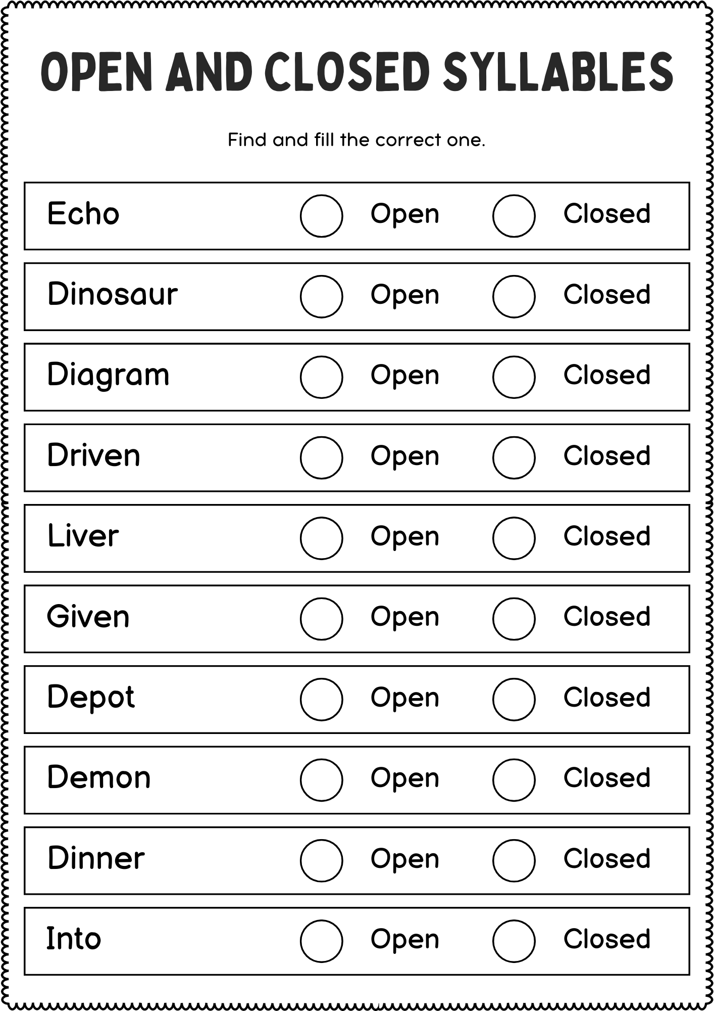 Open And Closed Syllables Grammar Worksheets Open And Closed Syllable Sort Made By Teachers Open And Closed Syllables Grammar Worksheets Open And Closed Syllable Sort Made By Teachers