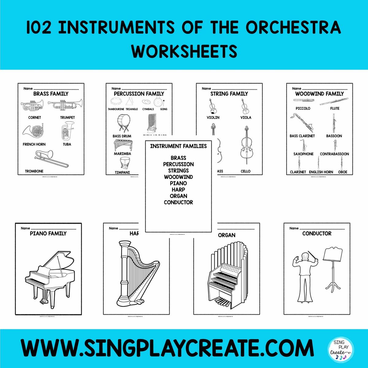 Orchestra Instrument Family Coloring Pages Worksheets No Prep Activity For Music Education Sing Play Create Orchestra Instrument Family Coloring Pages Worksheets No Prep Activity For Music Education Sing Play Create