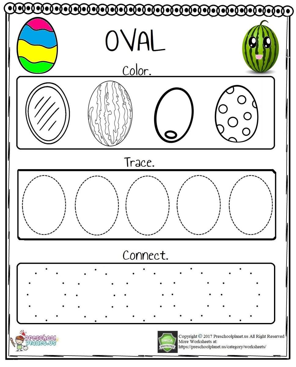 Oval Worksheet 20 Free Printable Oval Worksheets For Preschool Worksheets Library