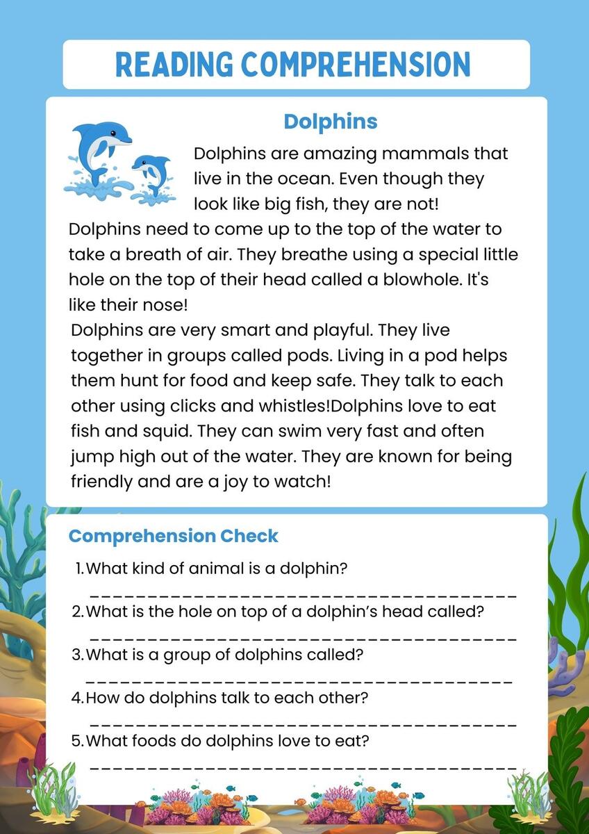 3rd Grade Reading Comprehension Worksheets Printable Passages Questions