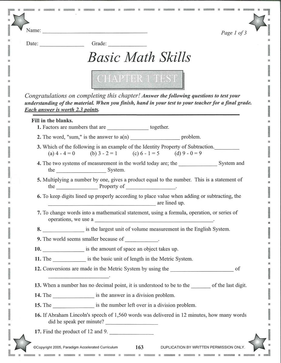 Paradigm Basic Math Skills Kit Save Now Paradigm Basic Math Skills Kit Save Now
