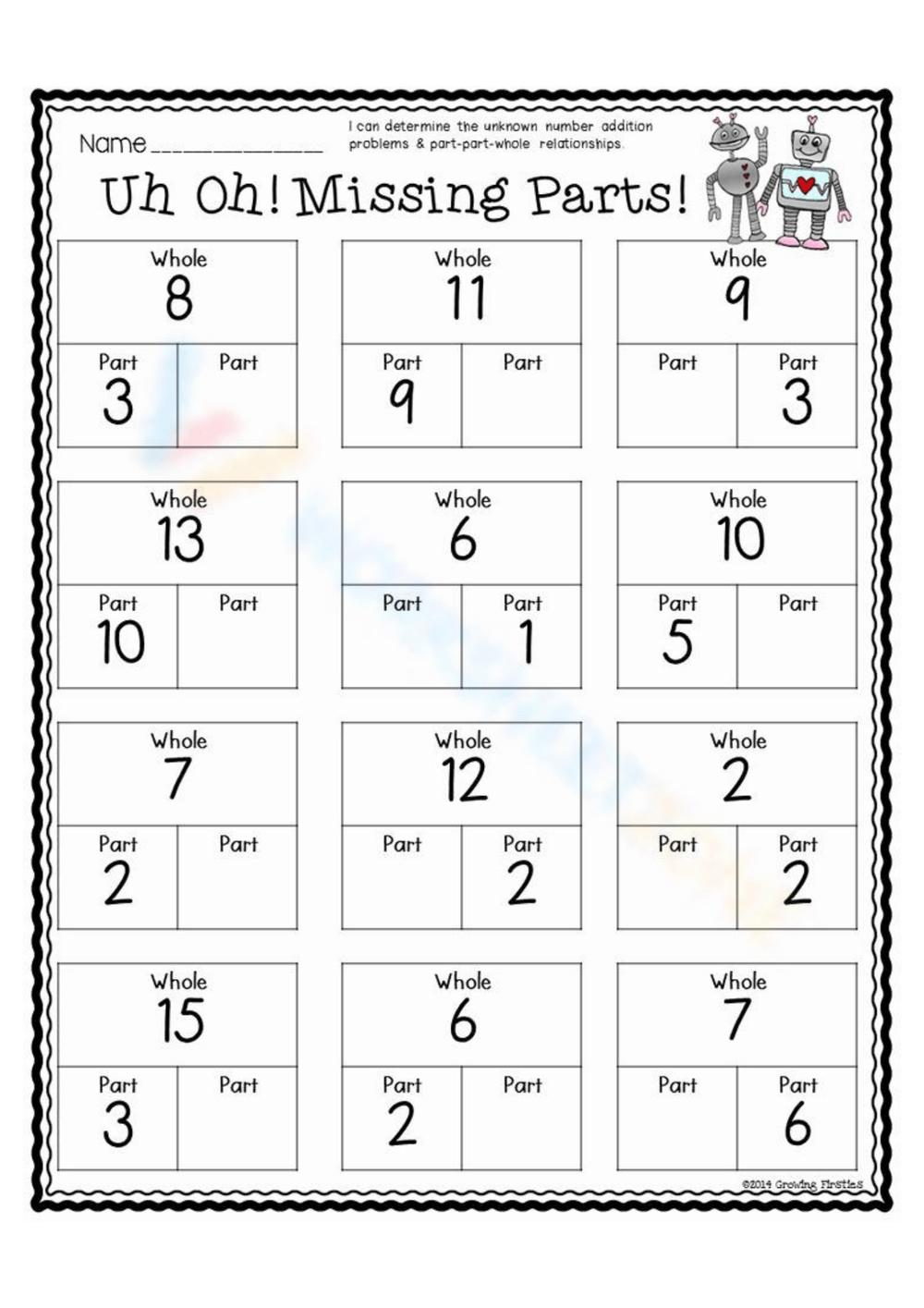 Part Part Whole Worksheets Part Part Whole Worksheets Free Teach Prints