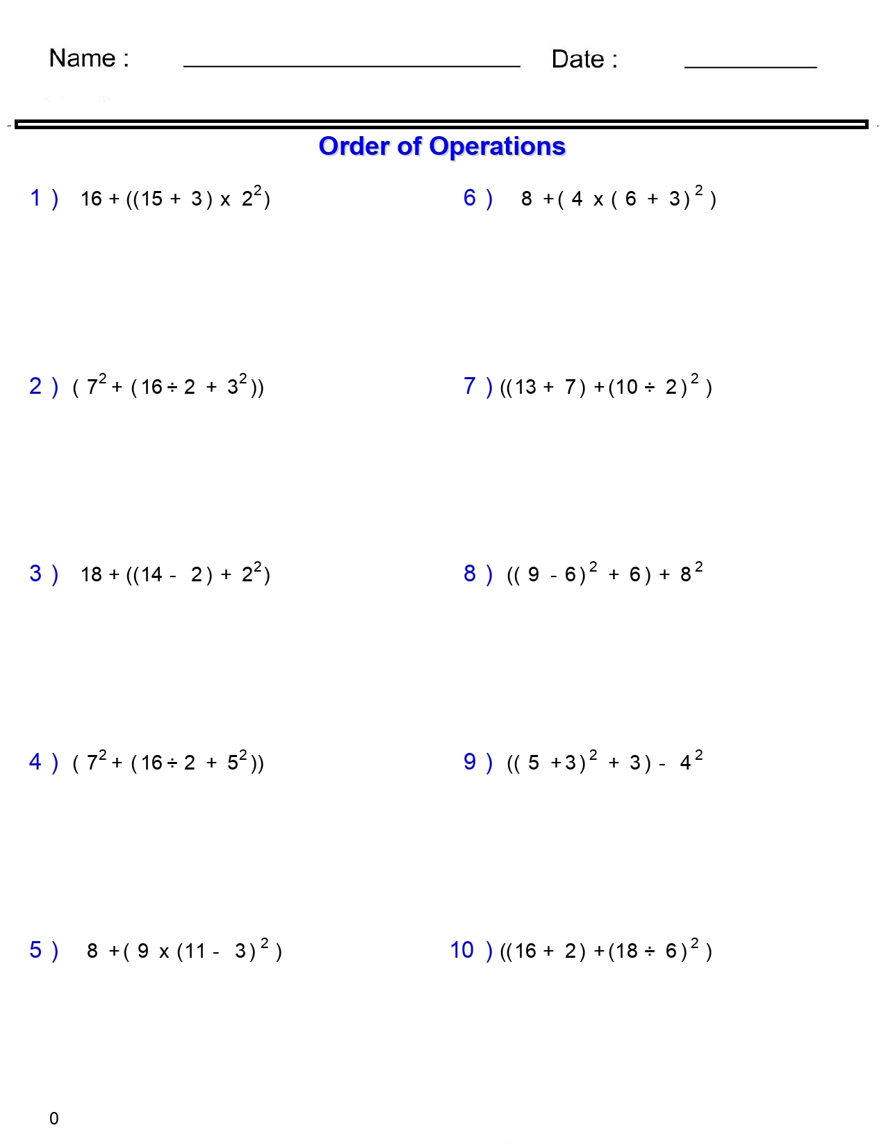 PEMDAS Problems Order Of Operations Worksheets Basic With Nested Parentheses And Exponents Made By Teachers PEMDAS Problems Order Of Operations Worksheets Basic With Nested Parentheses And Exponents Made By Teachers