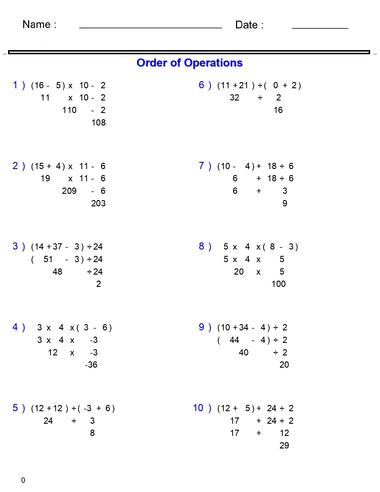 PEMDAS Problems Order Of Operations Worksheets Basic With Parentheses Made By Teachers PEMDAS Problems Order Of Operations Worksheets Add Subtract Multiply And Divide Made By Teachers