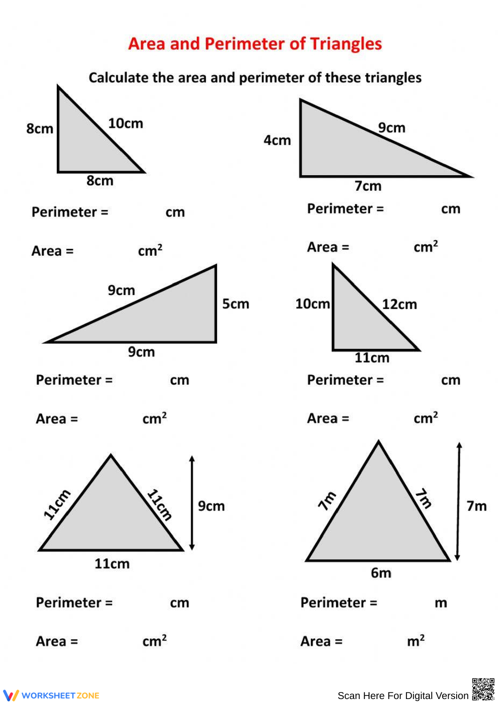 Perimeter Of Triangles Worksheets Printable Perimeter Of Triangles Worksheets Printable